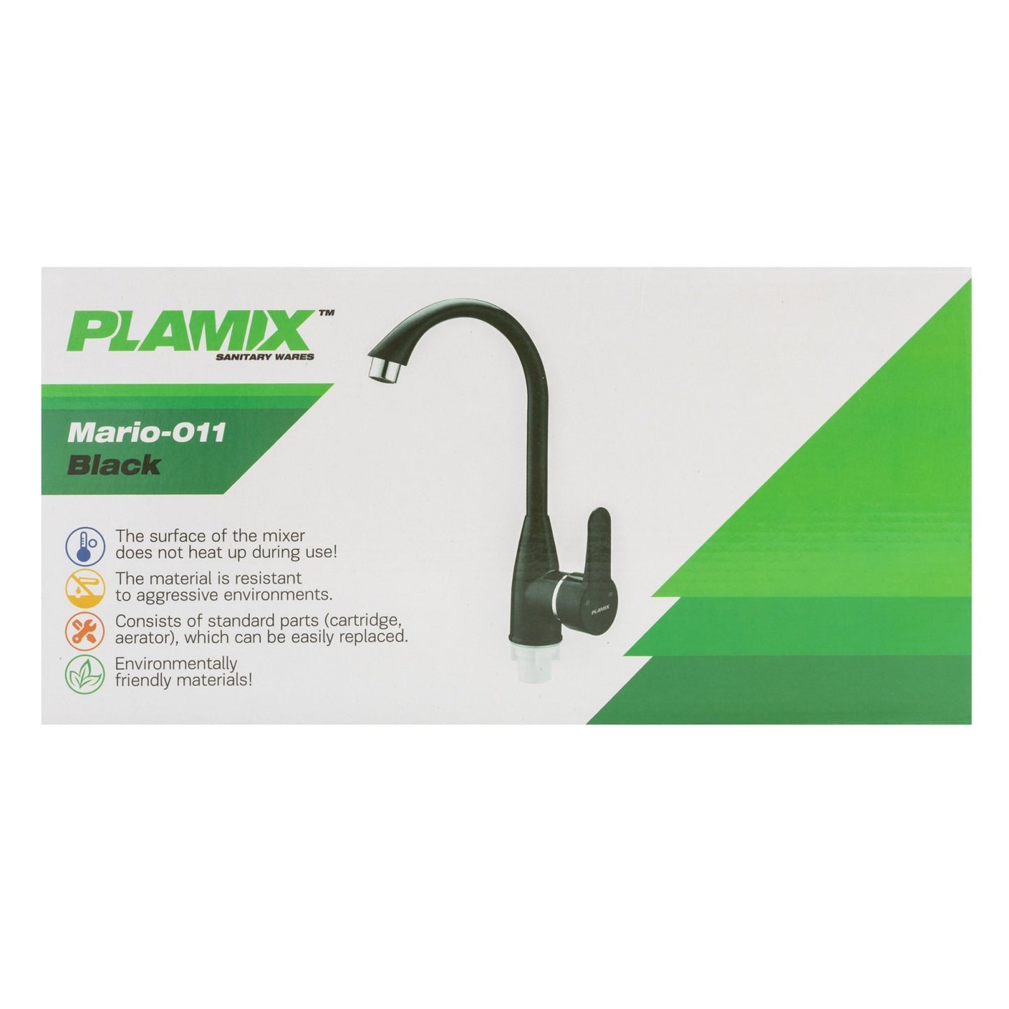 Baterie bucatarie ZEP Mario-011, monocomanda, termoplastic, negru