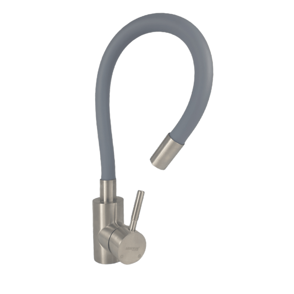 Baterie bucatarie Mixxus SUS-011 REFL Gri din otel inoxidabil, monocomanda, racorduri incluse - ZEP.RO - Ți-e la îndemână!