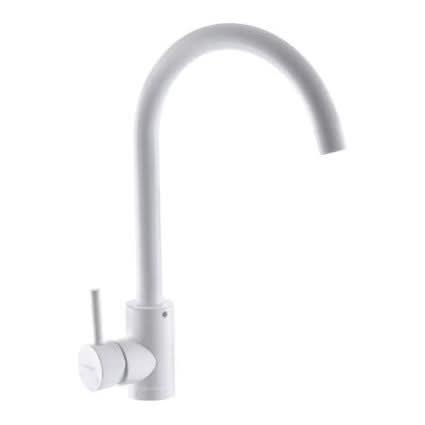 Baterie bucatarie MIXXUS SUS-011 White, monocomanda, otel inoxidabil, pipa mobila