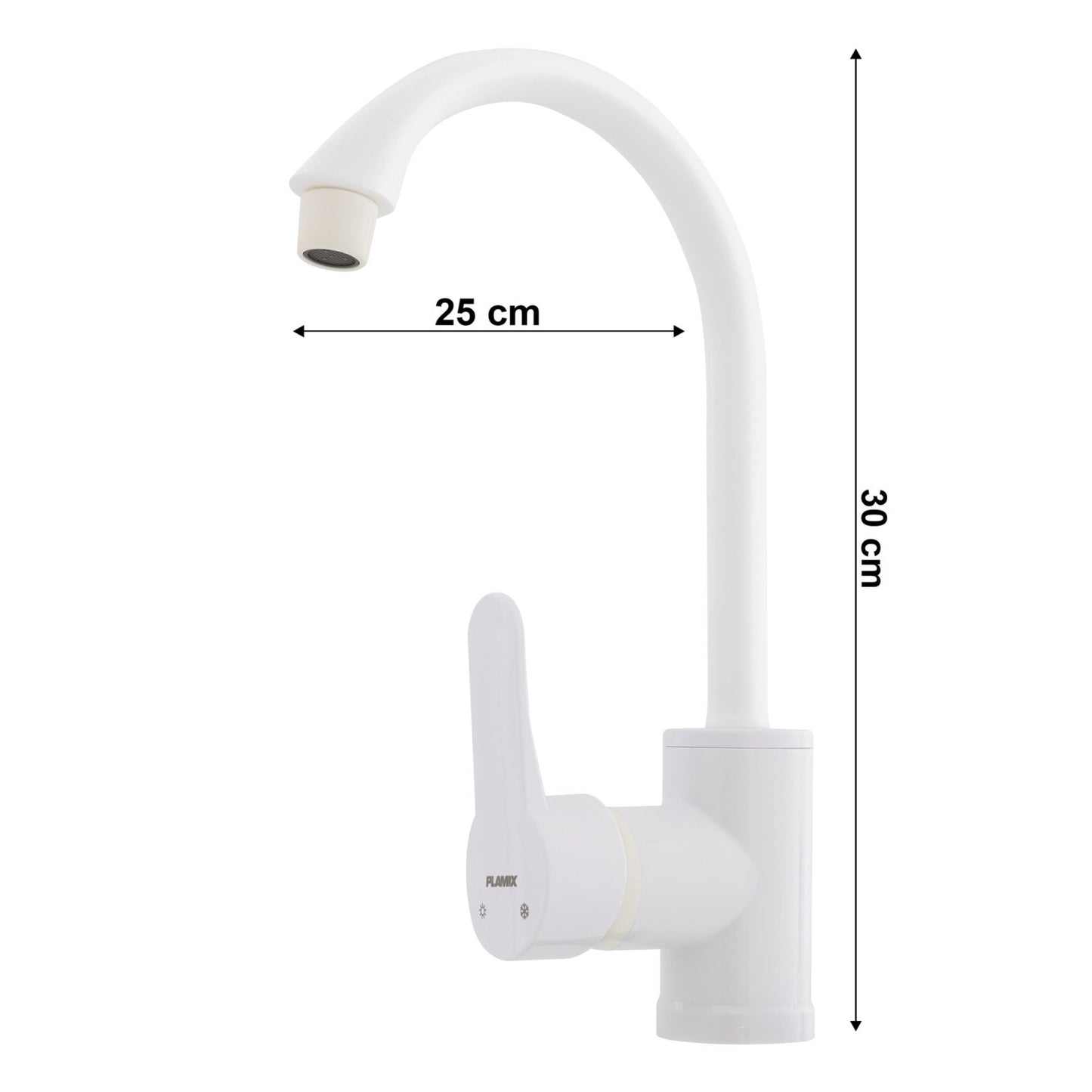 Baterie lavoar ZEP Leon-011, monocomanda, termoplastic, alb