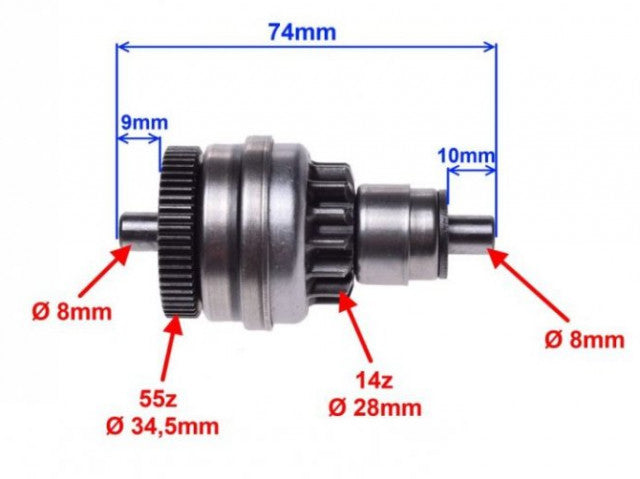 Bendix scuter Piaggio Zip 50cc (4 timpi)