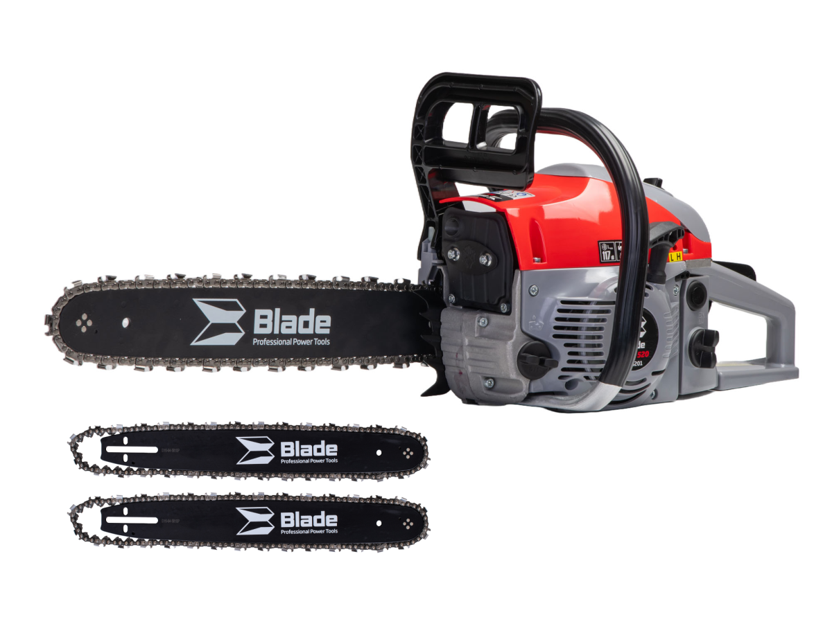 Drujba pe benzina BLADE ALPIN 520, 52cc, 5 CP, lama 38 cm, 2 lame + 2 lanturi incluse