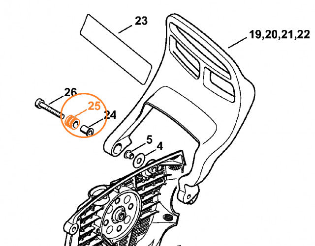 Bucsa maner frana drujba compatibila Stihl MS341, MS362, MS440, MS380 - vedere 2