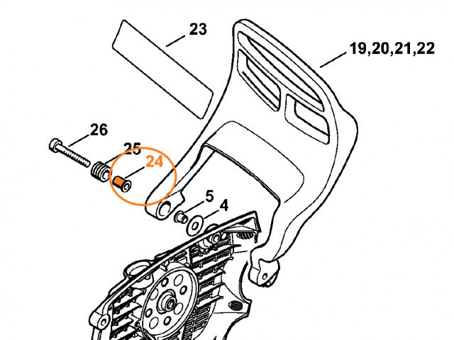 Bucsa maner frana drujba compatibila Stihl MS341, MS362, MS440, MS660 - vedere 2