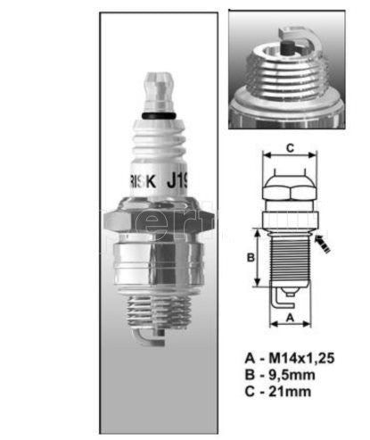 Bujie pentru motocoasa drujba / motocoasa Brisk J19 - vedere 2