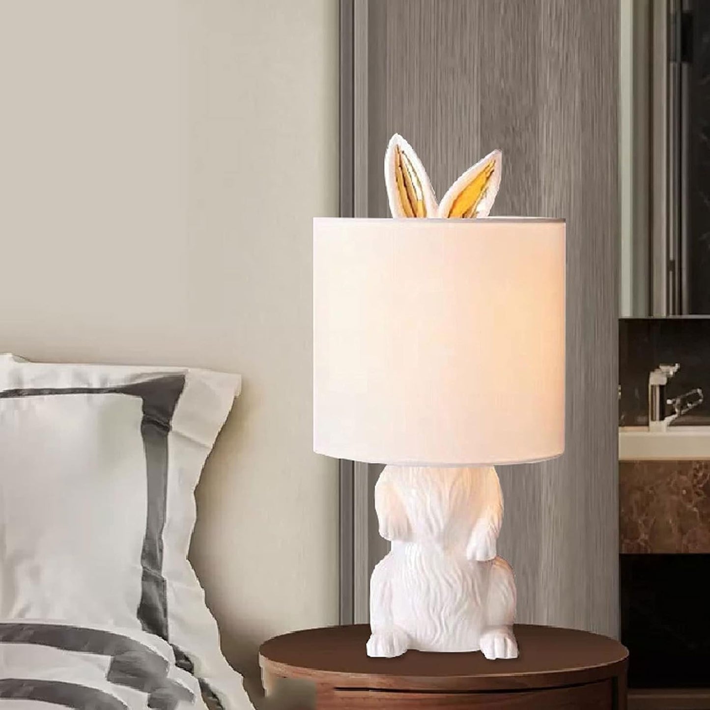 Veioza Bunny - Lampă de Veghe și Decor cu Abajur Textil