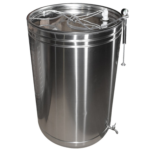 Butoi inox ZEP 270L cu capac flotant, camera silicon alimentar, pompa si robinet inox, AISI 304 Italia