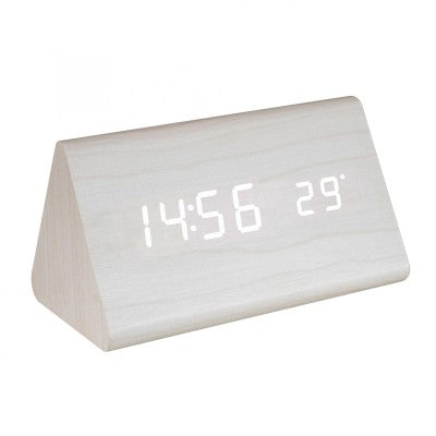Desteptator digital LED, alb, lemn, OC 07