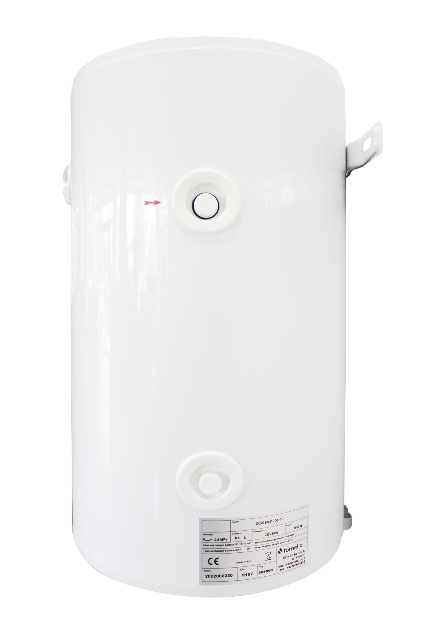 Boiler termoelectric cu o serpentina Fornello Optima GCVS 804415 D09 TR 1S, 80 Litri, 1500 w