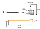 Cablu acceleratie + maneta motor universal 150 cm 150 - vedere 3