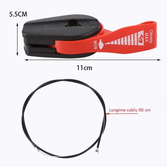 Cablu acceleratie motocoasa + maneta universal 90 cm (motocoasa, motocultor, masina de tuns gazon) 90 cm - vedere 5