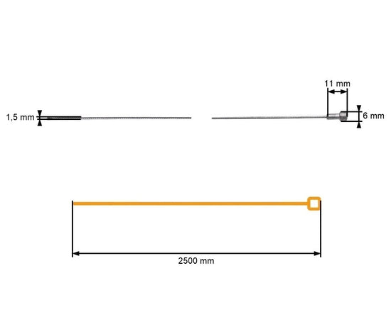Cablu acceleratie universal 250 cm - vedere 3