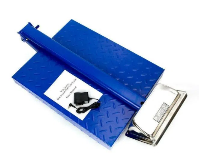 Cantar comercial PROFESIONAL BLADE cu brat rabatabil, 350 kg, platforma 40×50 cm, afisaj LCD, acumulator + 220V