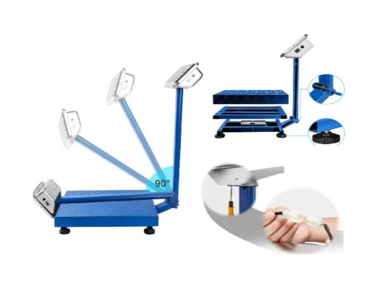 Cantar comercial PROFESIONAL BLADE cu brat rabatabil, 350 kg, platforma 40×50 cm, afisaj LCD, acumulator + 220V