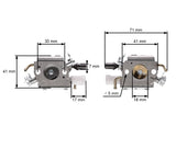 Carburator pentru drujba Husqvarna 340, 345, 350, 353 (cu pompita, cu 2 tevi) - vedere 2