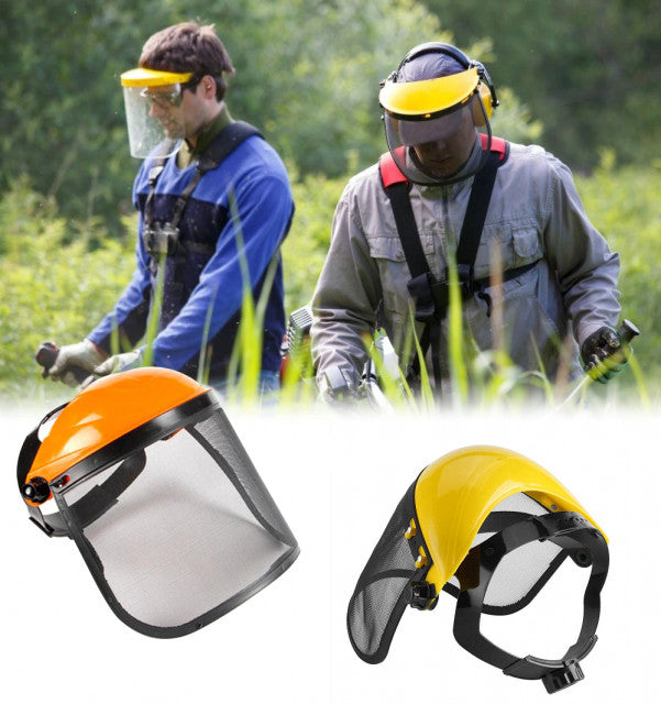 Casca protectie motocoasa cu viziera plasa reglabila