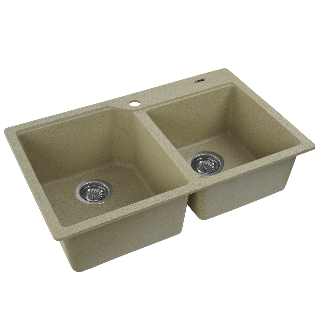 Chiuveta Bucatarie Granit Elefant Premium Harmony, 775x495mm, nisip bej, dubla cuva - detaliu 5