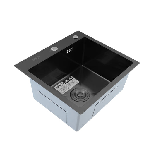 Chiuveta Bucatarie Inox SUS304 Bohm BH5045B, 500x450mm, nano black - imagine produs