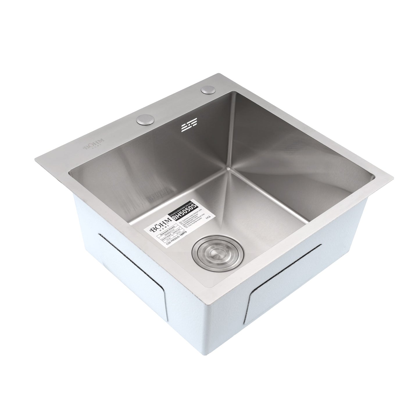 Chiuveta Bucatarie Inox SUS304 Bohm BH5050S, 500x500mm, satin - imagine produs