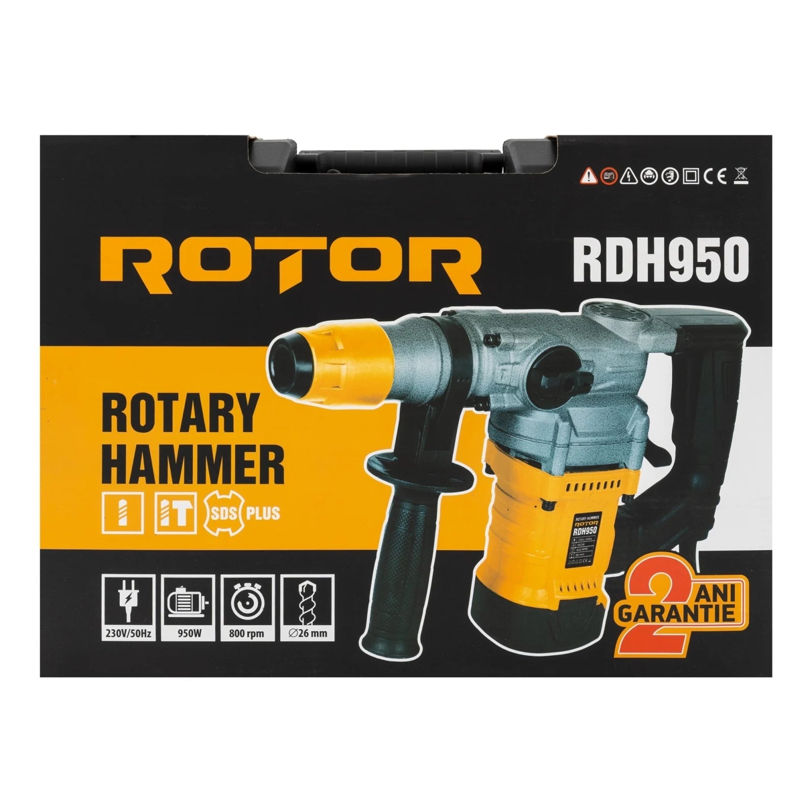 Ciocan rotopercutor SDS Plus 950W ROTOR RDH950, 26 mm, gaurire si daltuire beton