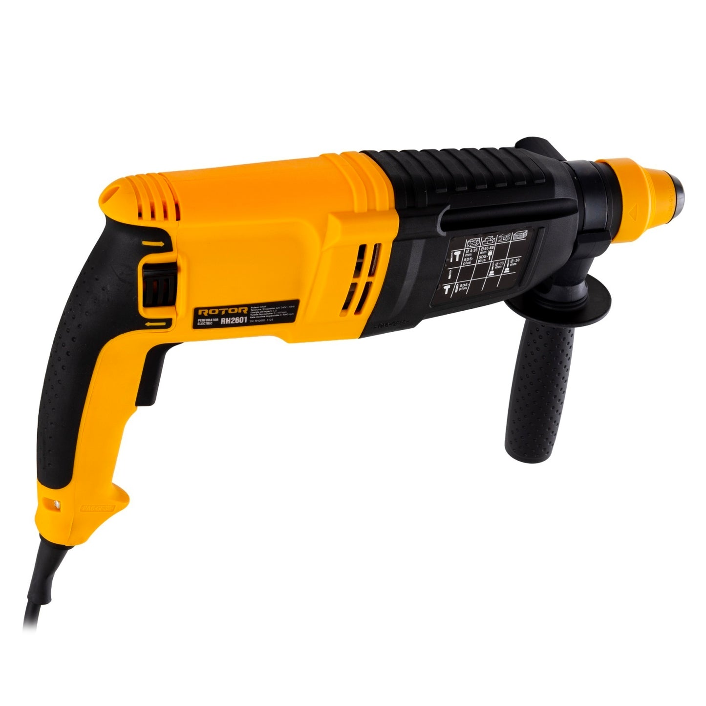 Ciocan rotopercutor ROTOR RH2601 800W, 3.2 J, Cu perii