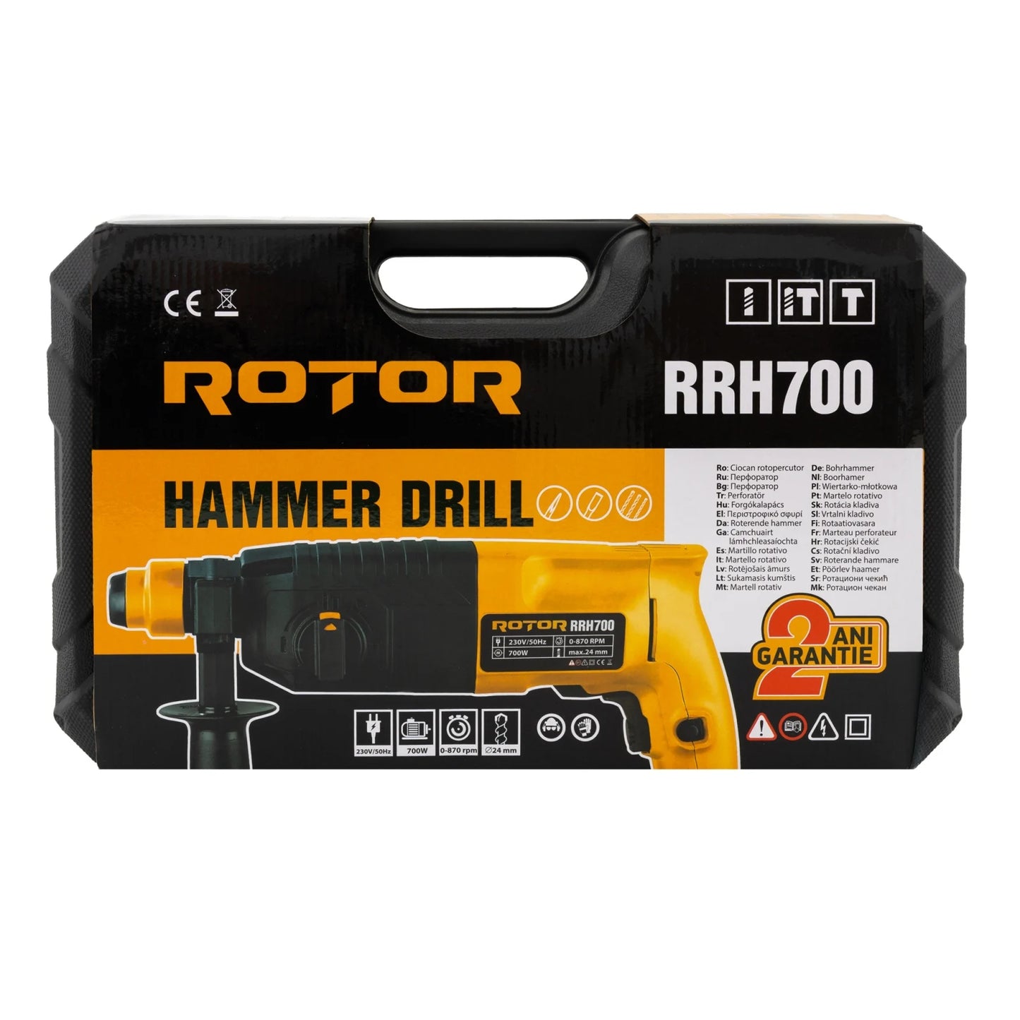 Ciocan rotopercutor ROTOR RRH700, 700W, 870 RPM, SDS Plus, 24 mm