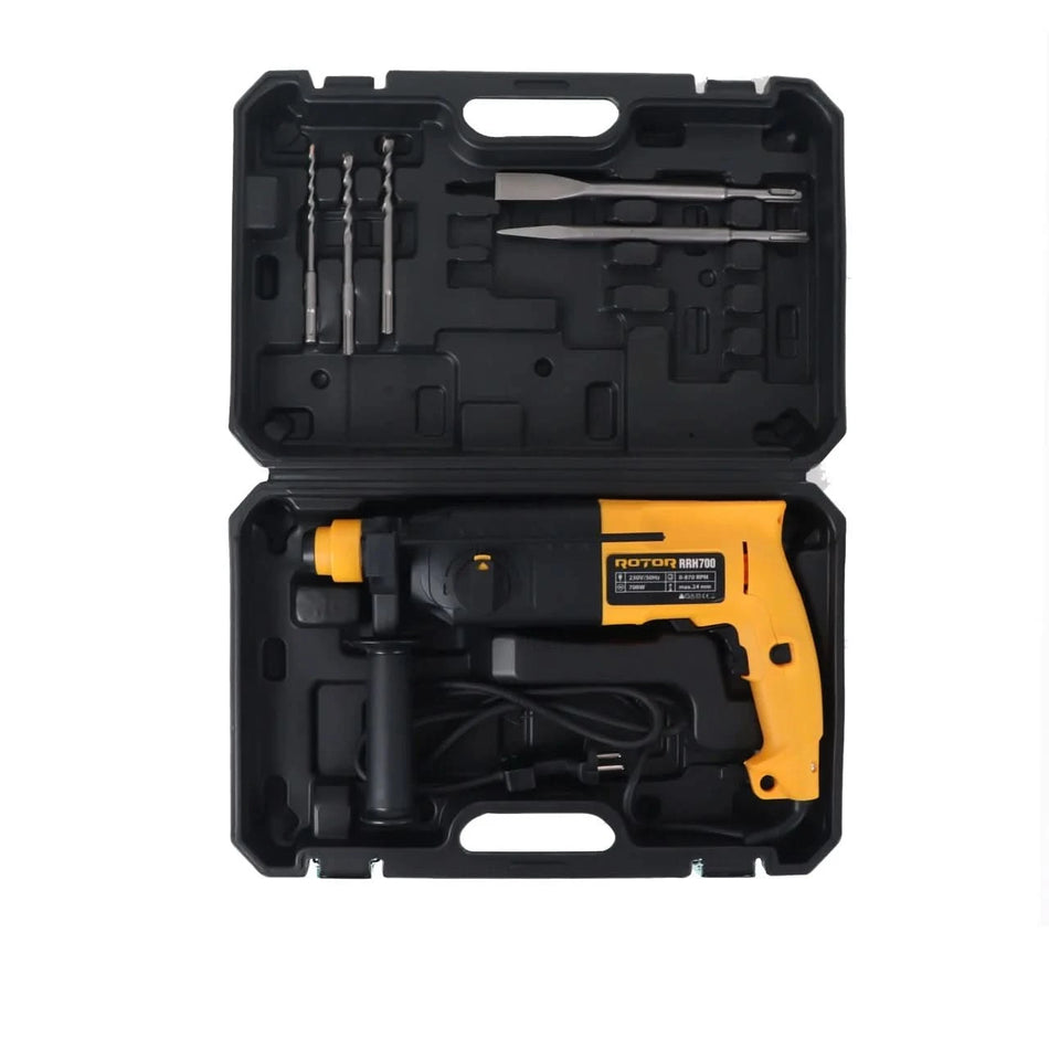 Ciocan rotopercutor ROTOR RRH700, 700W, 870 RPM, SDS Plus, 24 mm