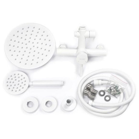 Coloana Dus Mixxus SUS-003-J White, 120cm, alba, inox, monocomanda, baterie si para - imagine produs