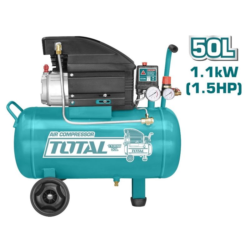 Compresor Total  de aer pe ulei , 1100W (1,5CP), 50L, 8BAR