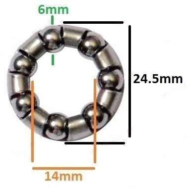 Coronita bicicleta 24.5 x 14mm O 6mm