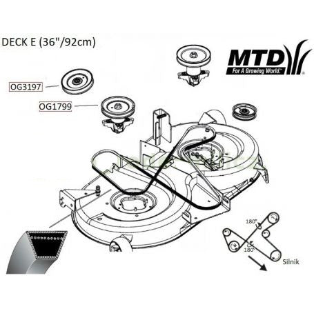 Curea transmisie MTD LTEX 92A (2464 mm) - vedere 2