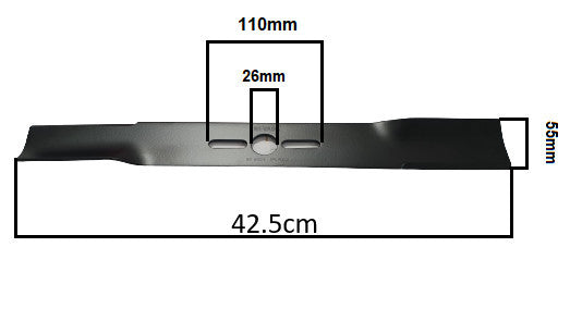 Cutit universal masina de tuns gazon 42,5 cm cu saibe Nevada - vedere dimensiuni