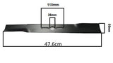 Cutit universal masina de tuns gazon 47,6 cm cu saibe Nevada - vedere dimensiuni