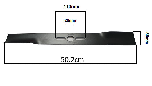 Cutit universal masina de tuns gazon 50,2 cm cu saibe Nevada - vedere dimensiuni