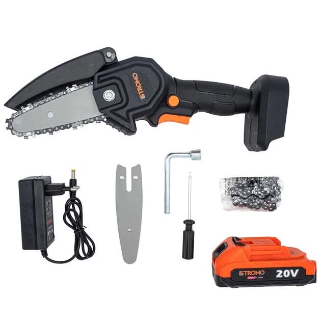 Fierastrau cu lant pe acumulator STROMO AAS20, 20V, 2Ah, lama 10.2 cm, 4000 rpm, 1 acumulator + incarcator