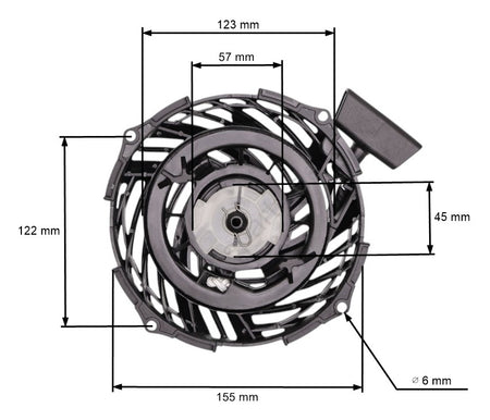 Demaror Briggs  Stratton model 09P702, series 450E, 500E, 550E, 575E