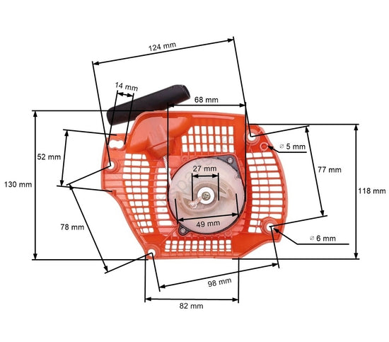 Demaror drujba Husqvarna 135 140 435 si 440, OEM 504 59 70-02