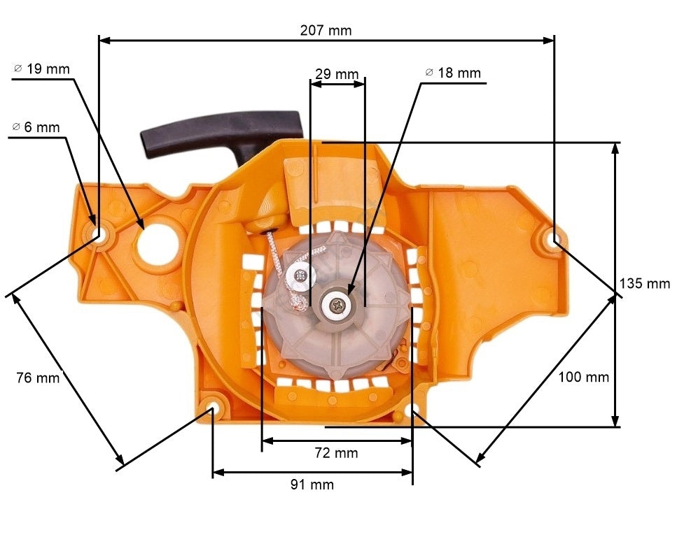 Demaror pentru drujba Partner 350, 351, 370 / Poulan 350 / 351 / 370