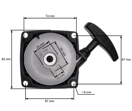 Demaror motocoasa chinezeasca (nr. 1) 67mm intre prinderi