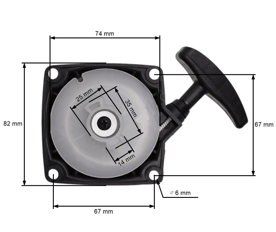 Demaror motocoasa chinezeasca (nr. 1) 67mm intre prinderi