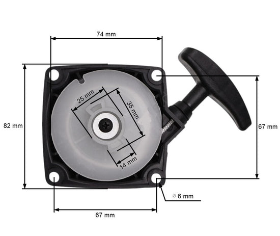 Demaror motocoasa chinezeasca (nr. 1) 67 mm intre prinderi
