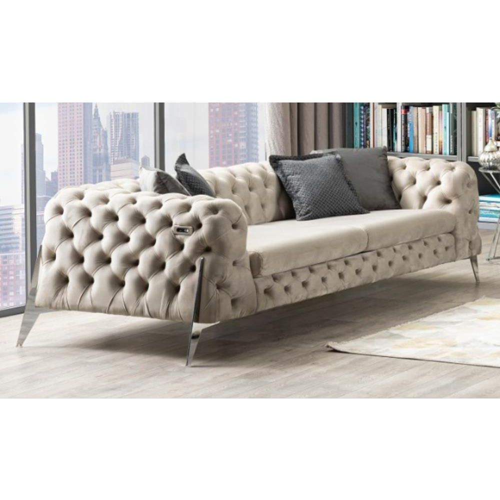 Canapea Italian Chesterfield Beige, OT13.3.1 - ZEP.RO - Ți-e la îndemână!