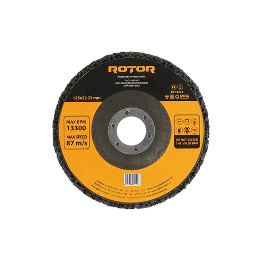 Disc Abraziv Indepartare Vopsea ROTOR, 125x22.2mm, P80, Type Coral, lemn si metal, pachet 5 buc