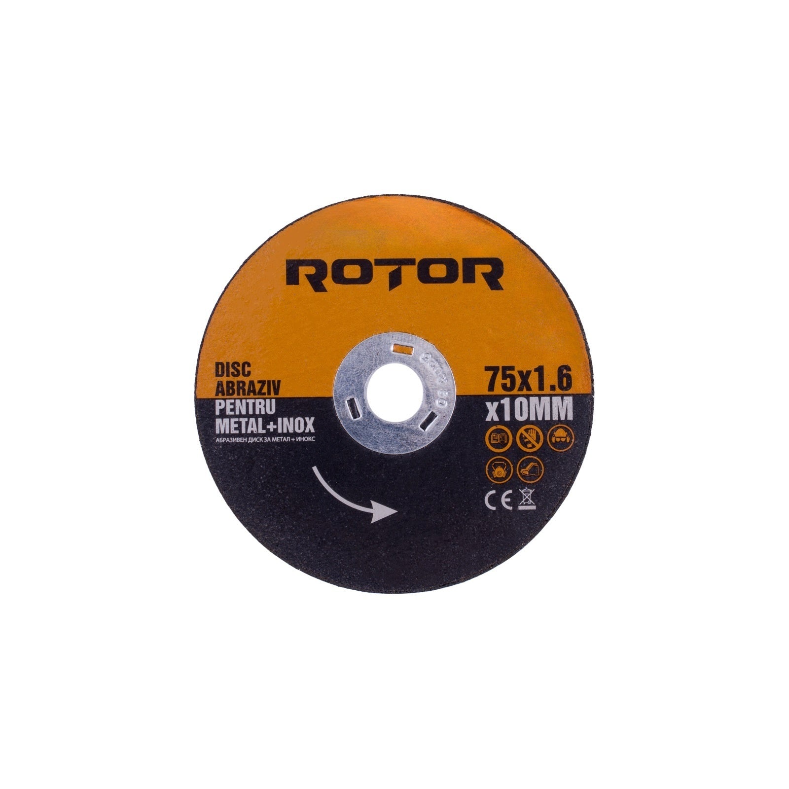 Disc abraziv pentru metal+inox 75*1,6*10 mm, ROTOR - Pachet 5 bucati