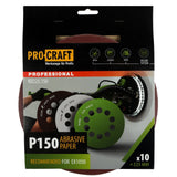 Disc Abraziv ProCraft KD225.150, 225 mm, P150, set 10 buc