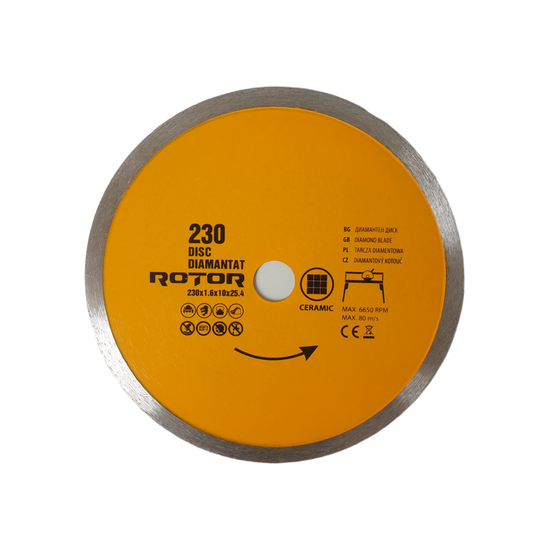 Disc diamantat continuu ROTOR, 230 x 1,6 x 10 x 25,4 mm
