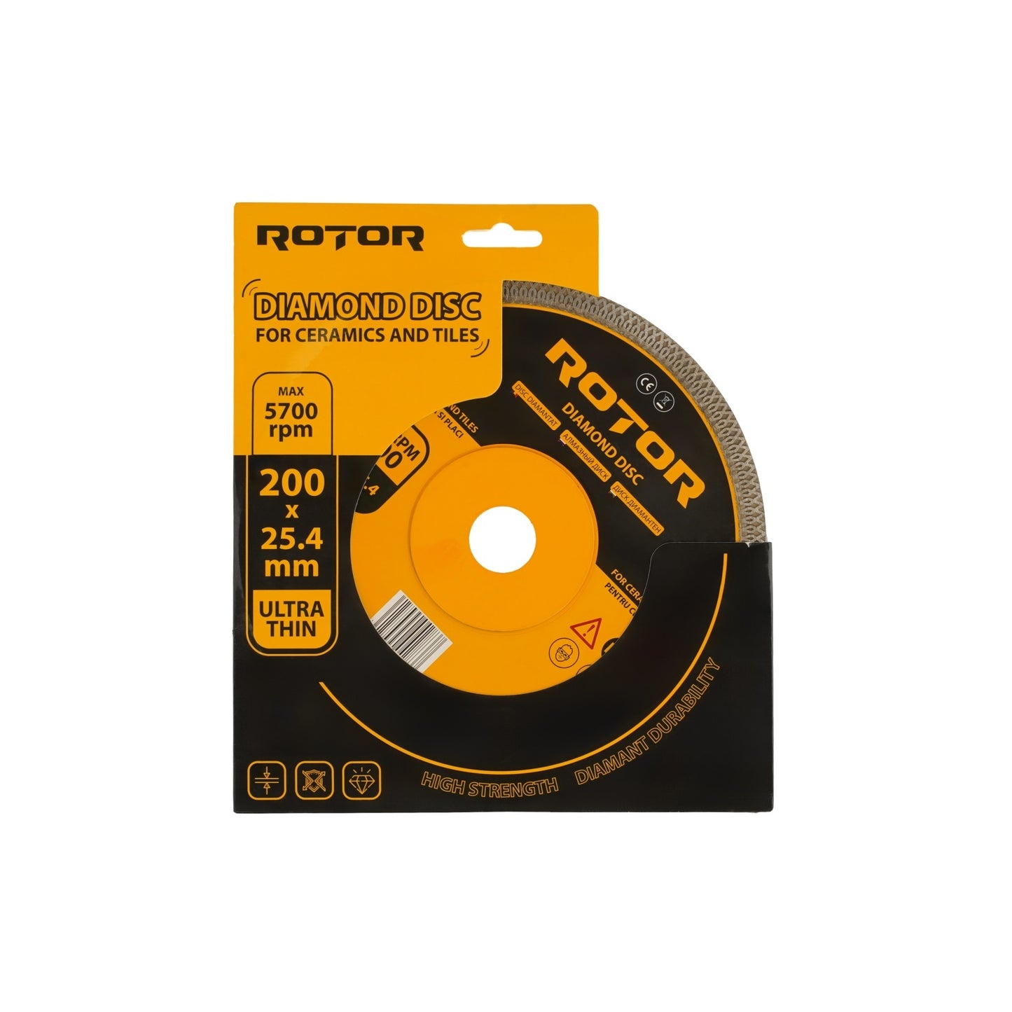 Disc diamantat pentru ceramica ultra subtire ROTOR 200*25,4