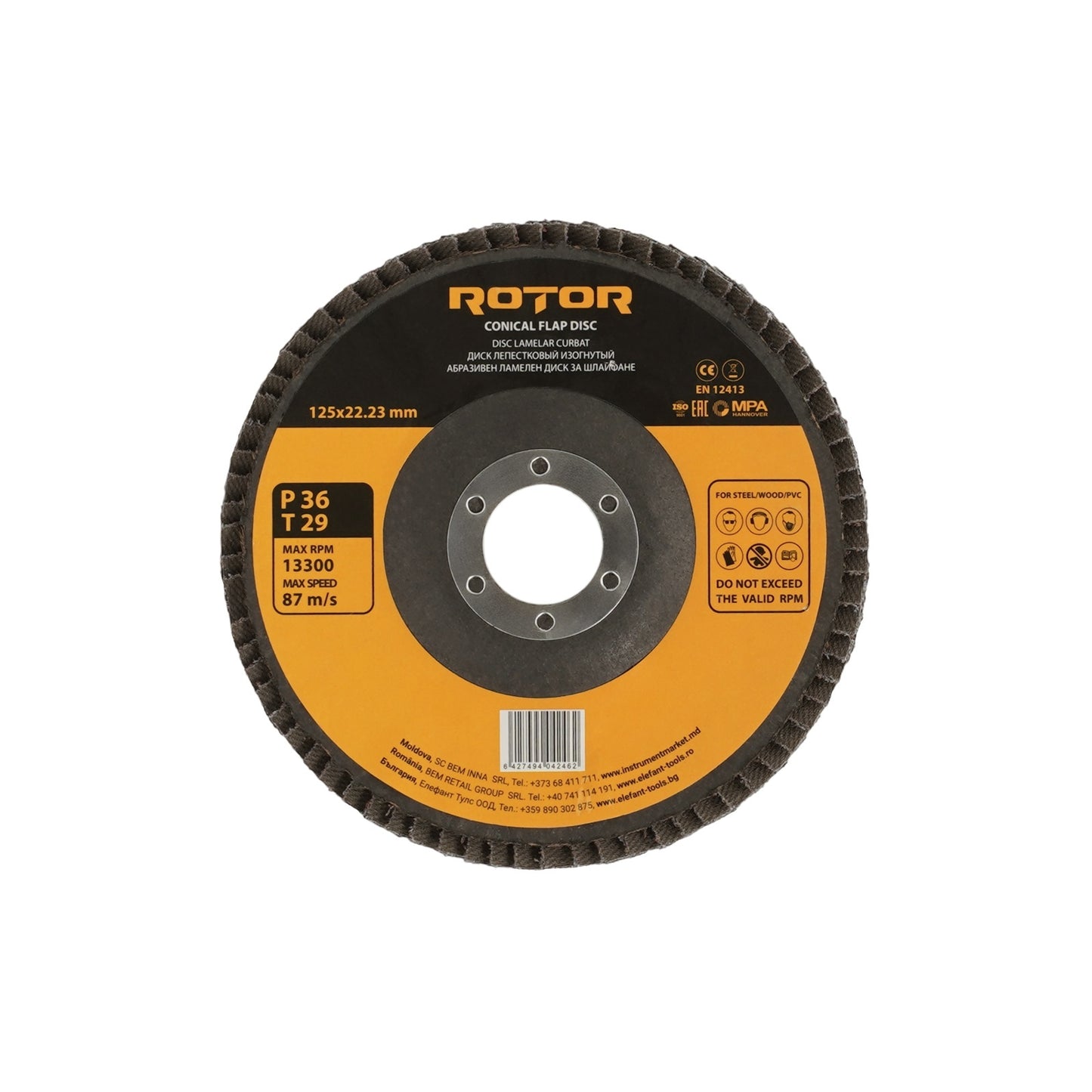 Disc lamelar curbat ROTOR 125*22,23 P36 T29