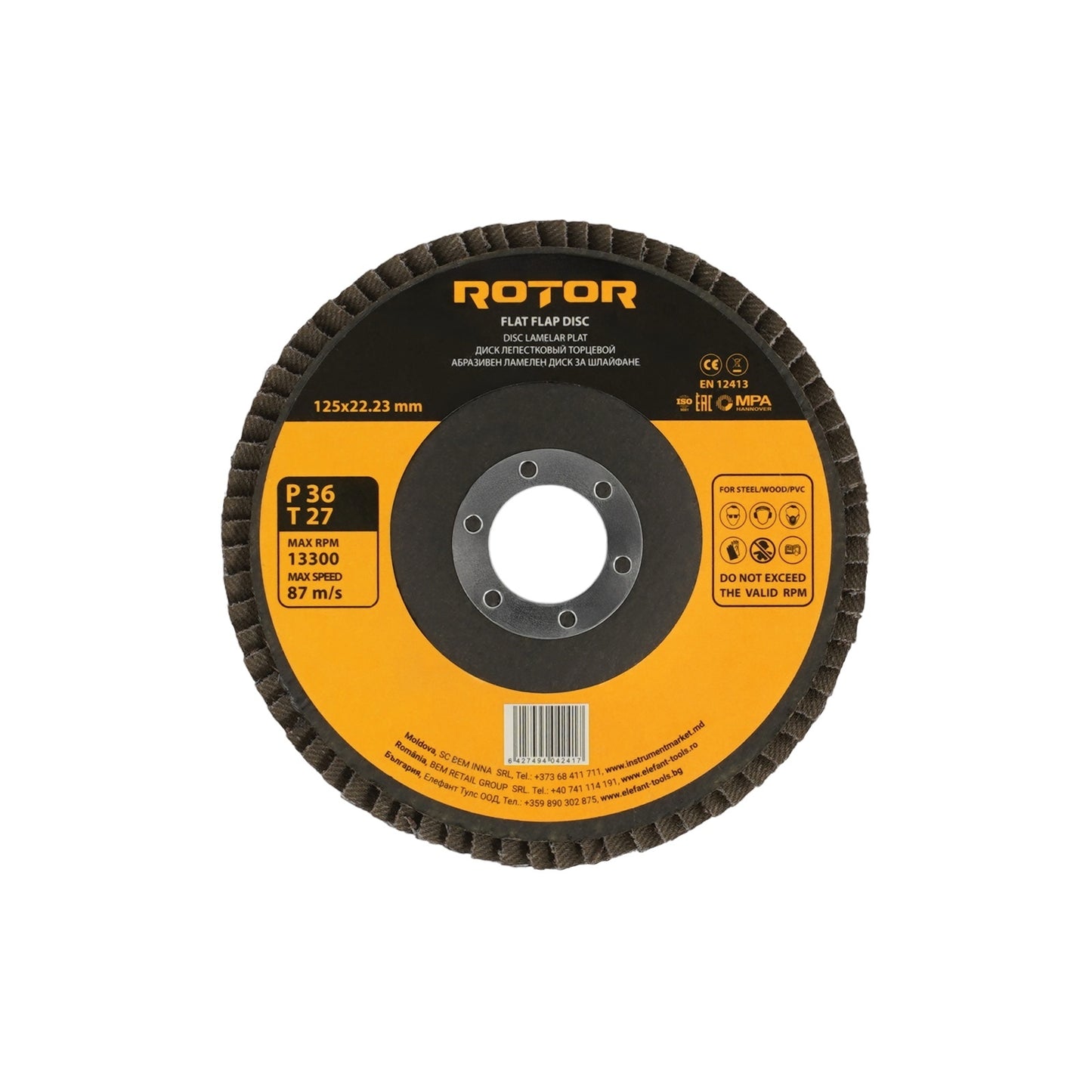 Disc lamelar plat ROTOR 125*22,23 P36 T27