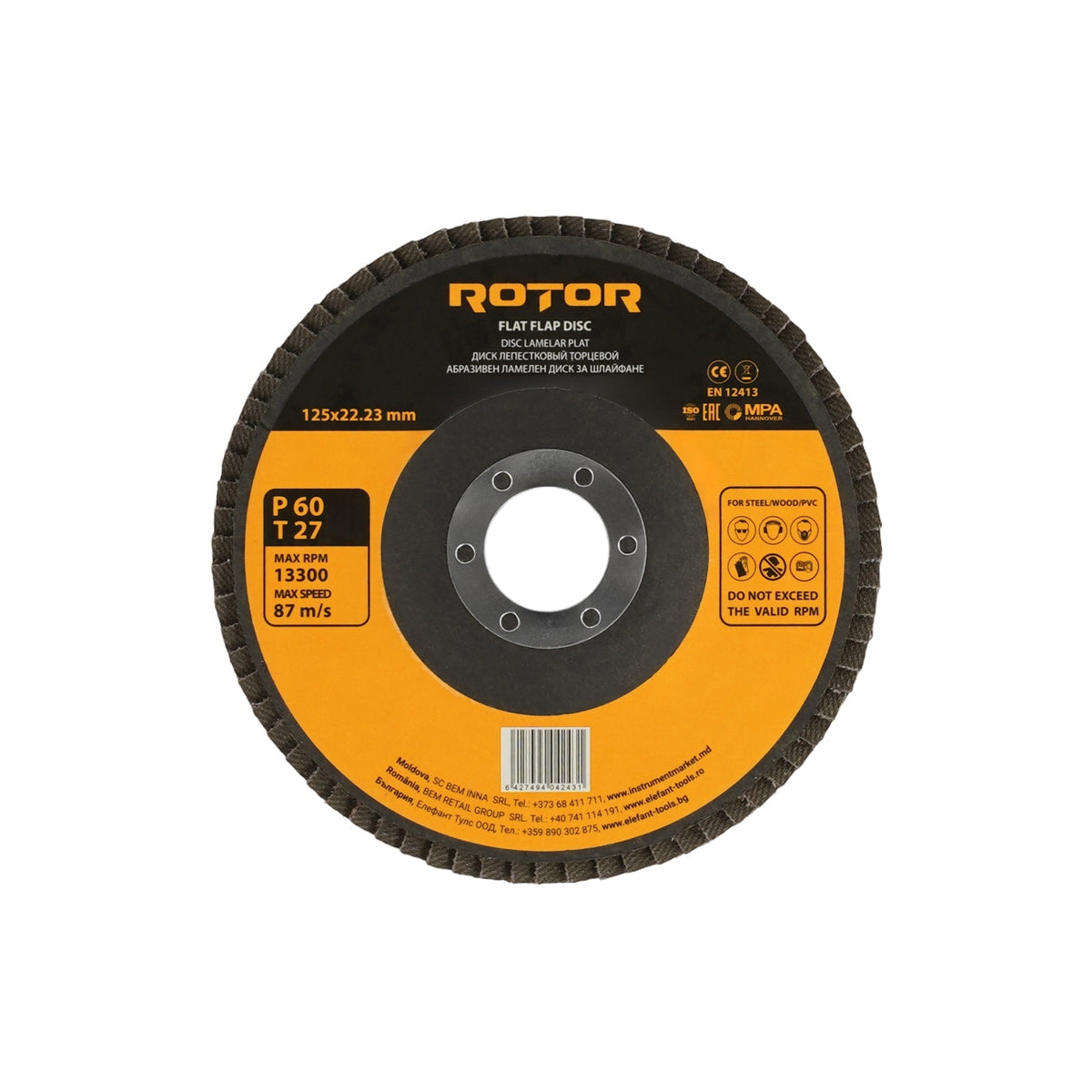 Disc lamelar plat ROTOR 125*22,23 P60 T27
